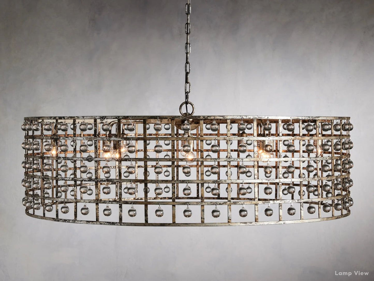 La Cage Framed Crystal Round Chandelier