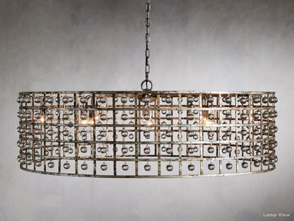 La Cage Framed Crystal Round Chandelier