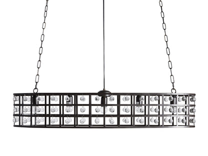 La Cage Framed Crystal Oval Chandelier