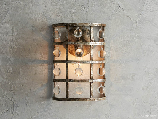 La Cage Framed Crystal Wall Sconce