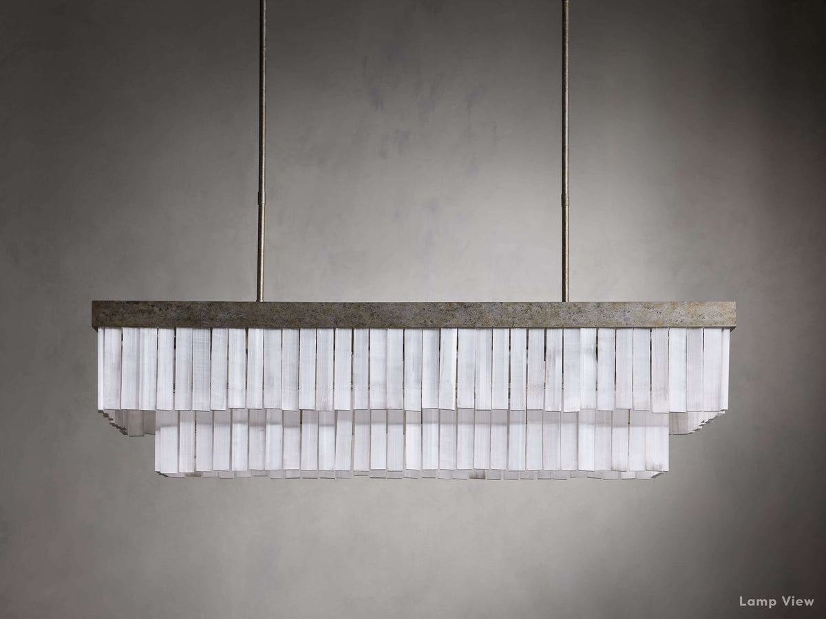 Cameron Historic Selenite Rectangular Chandelier