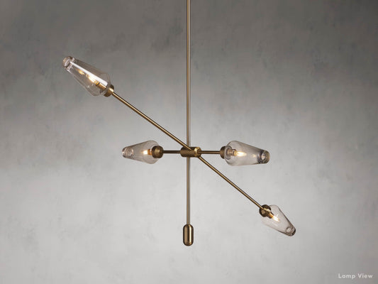 Arrow Sleek Glass Round Chandelier
