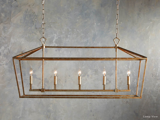 Garnet Polygonal Outline Rectangular Chandelier
