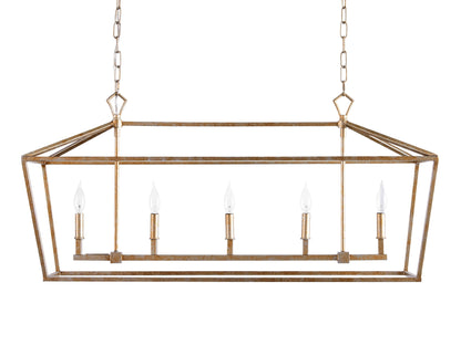 Garnet Polygonal Outline Rectangular Chandelier