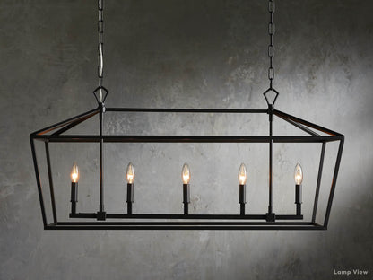 Garnet Polygonal Outline Rectangular Chandelier