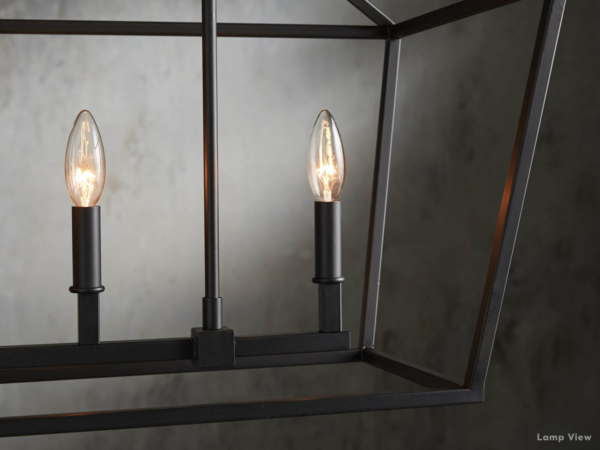 Garnet Polygonal Outline Rectangular Chandelier