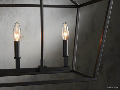 Garnet Polygonal Outline Rectangular Chandelier