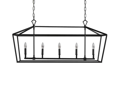 Garnet Polygonal Outline Rectangular Chandelier