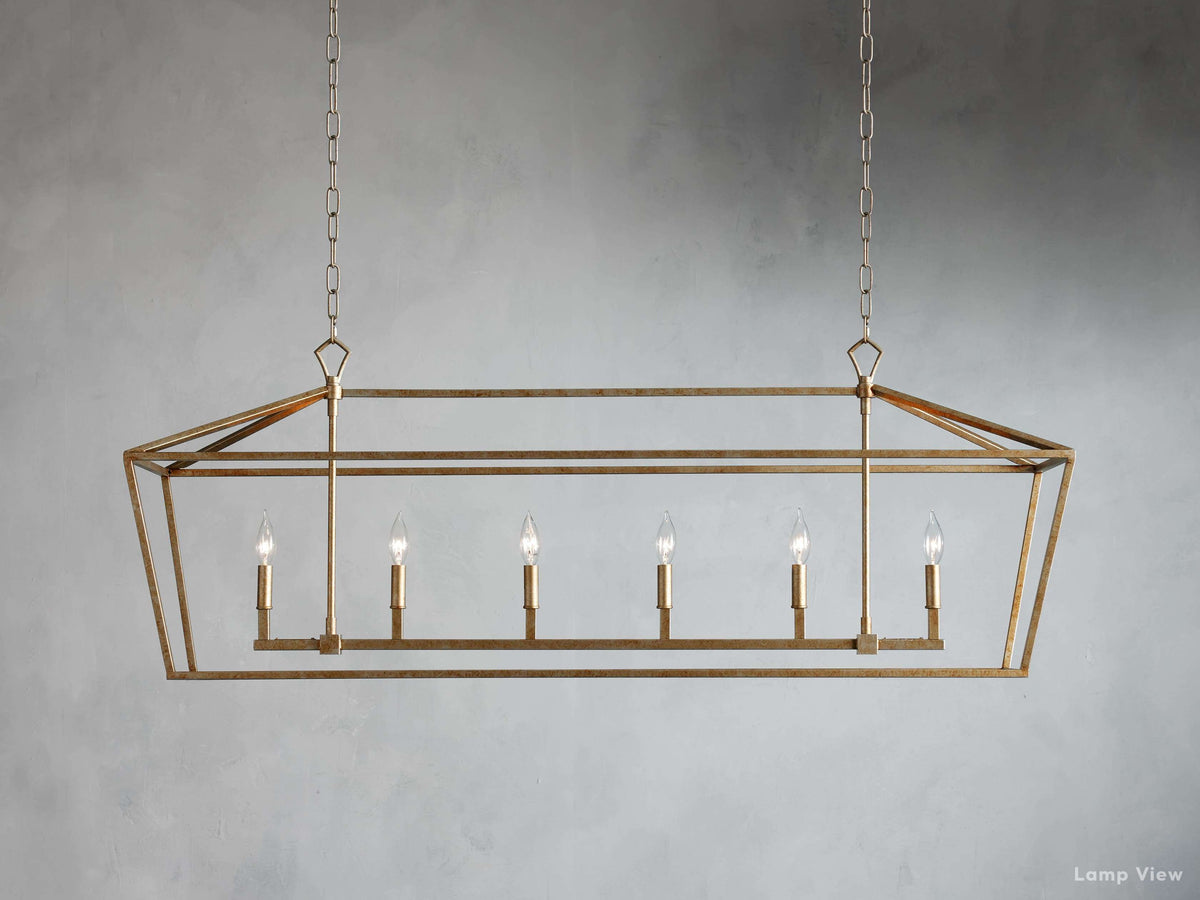 Garnet Polygonal Outline Rectangular Chandelier