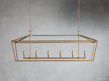 Garnet Polygonal Outline Rectangular Chandelier