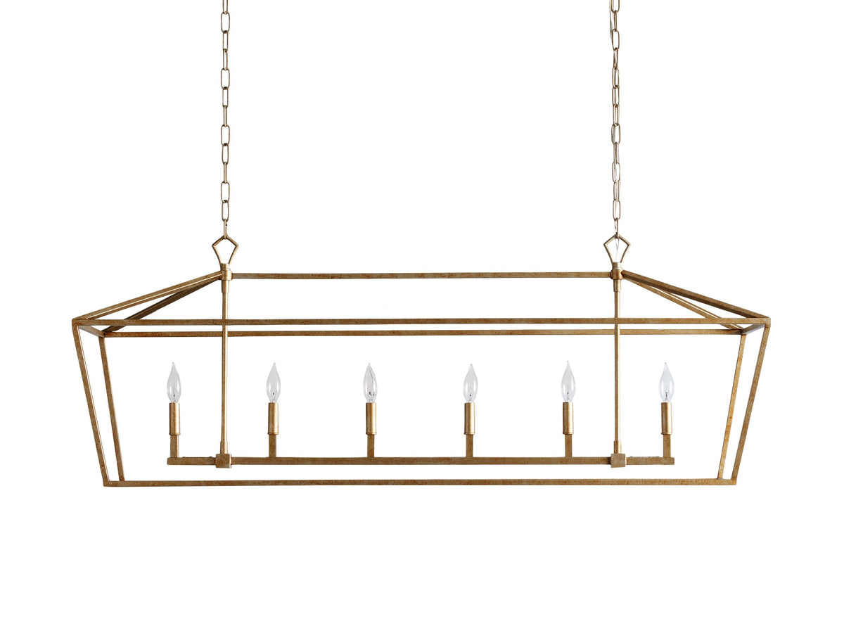 Garnet Polygonal Outline Rectangular Chandelier