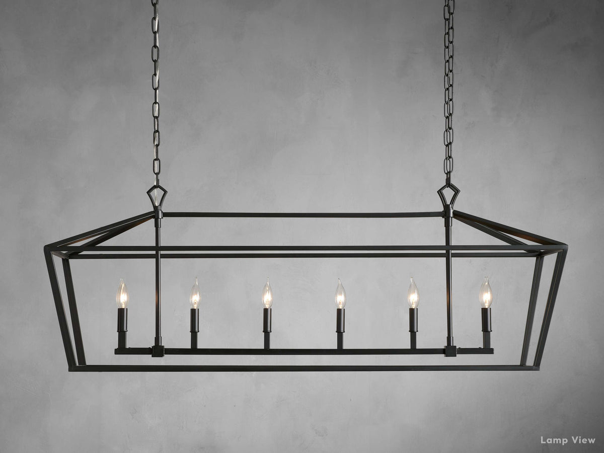 Garnet Polygonal Outline Rectangular Chandelier