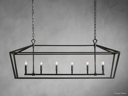 Garnet Polygonal Outline Rectangular Chandelier