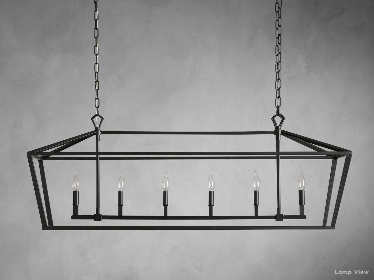 Garnet Polygonal Outline Rectangular Chandelier