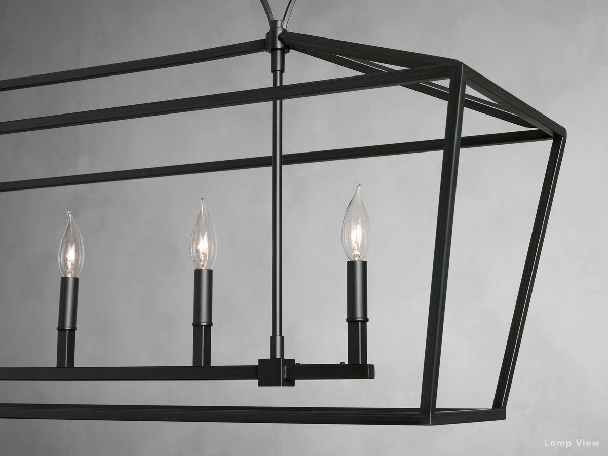 Garnet Polygonal Outline Rectangular Chandelier