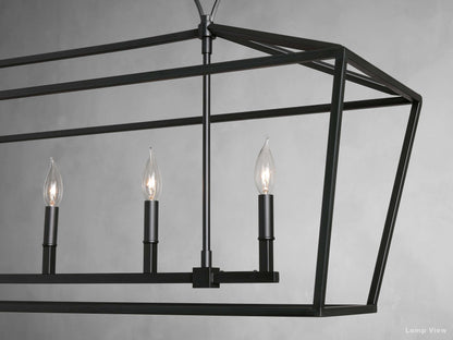 Garnet Polygonal Outline Rectangular Chandelier