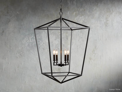 Garnet Polygonal Outline Round Chandelier