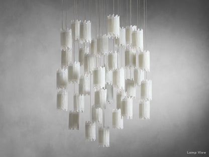 Gianna Selenite Vertical Round Chandelier