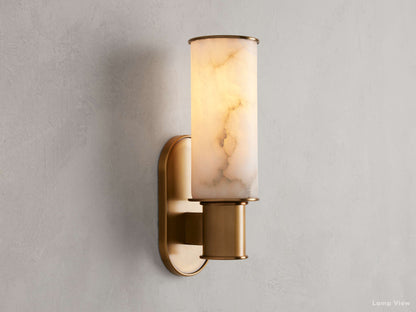 Harlin Pillar Alabaster Wall Sconce