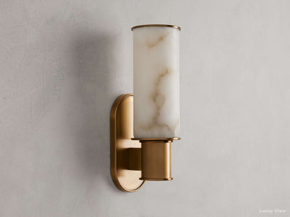 Harlin Pillar Alabaster Wall Sconce