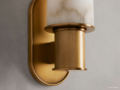 Harlin Pillar Alabaster Wall Sconce