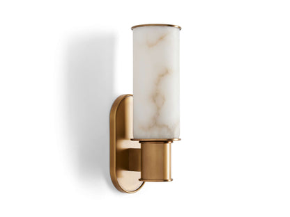 Harlin Pillar Alabaster Wall Sconce
