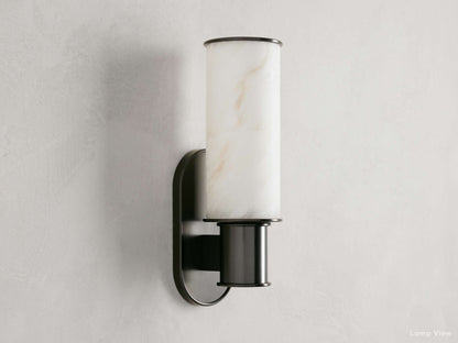 Harlin Pillar Alabaster Wall Sconce