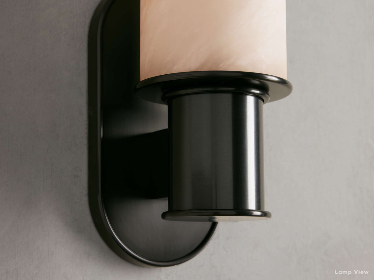 Harlin Pillar Alabaster Wall Sconce