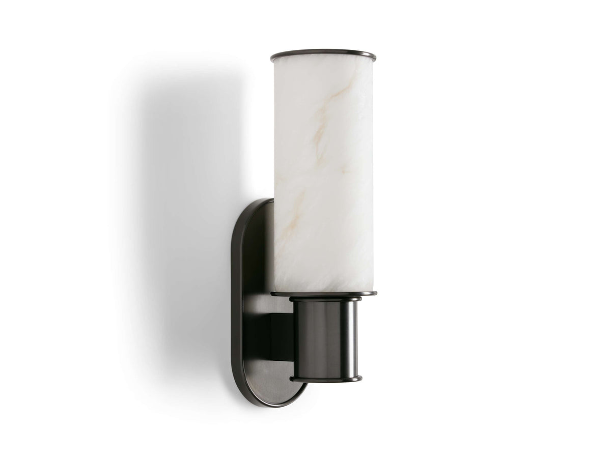 Harlin Pillar Alabaster Wall Sconce