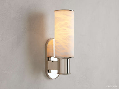 Harlin Pillar Alabaster Wall Sconce