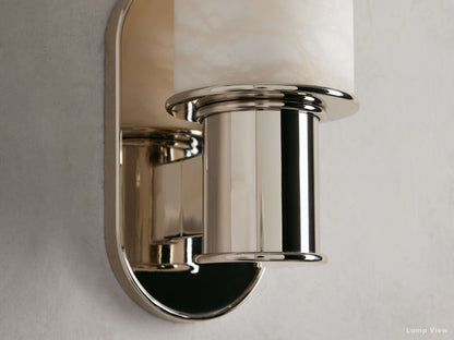 Harlin Pillar Alabaster Wall Sconce