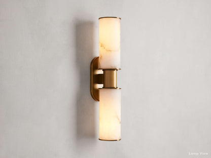 Harlin Pillar Alabaster Wall Sconce