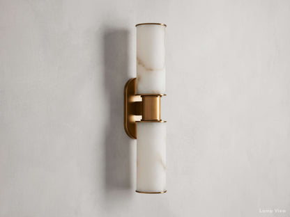 Harlin Pillar Alabaster Wall Sconce