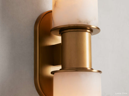 Harlin Pillar Alabaster Wall Sconce
