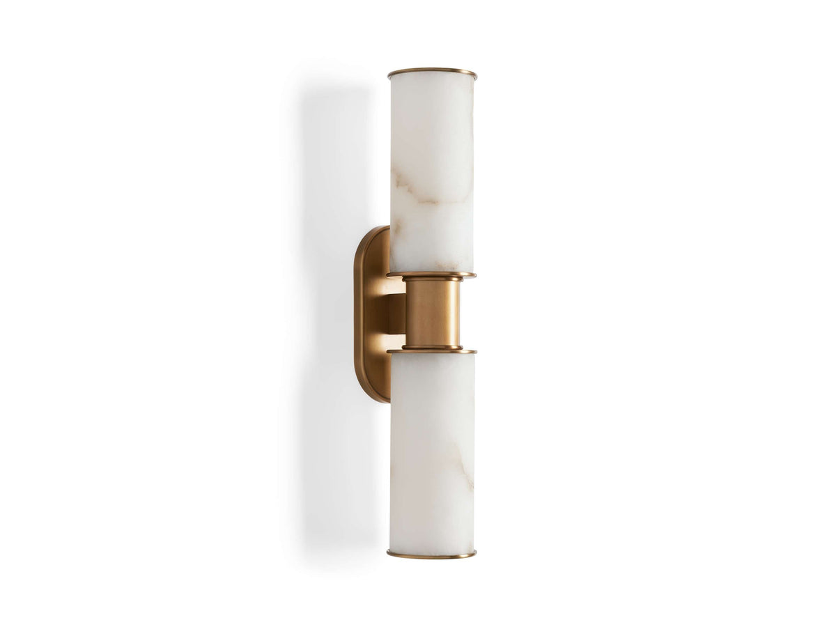 Harlin Pillar Alabaster Wall Sconce