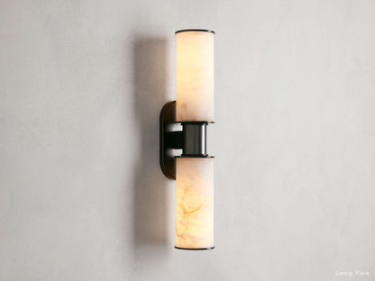 Harlin Pillar Alabaster Wall Sconce