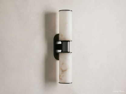 Harlin Pillar Alabaster Wall Sconce