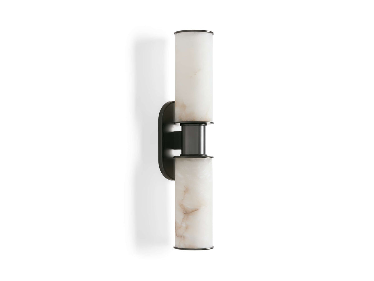 Harlin Pillar Alabaster Wall Sconce