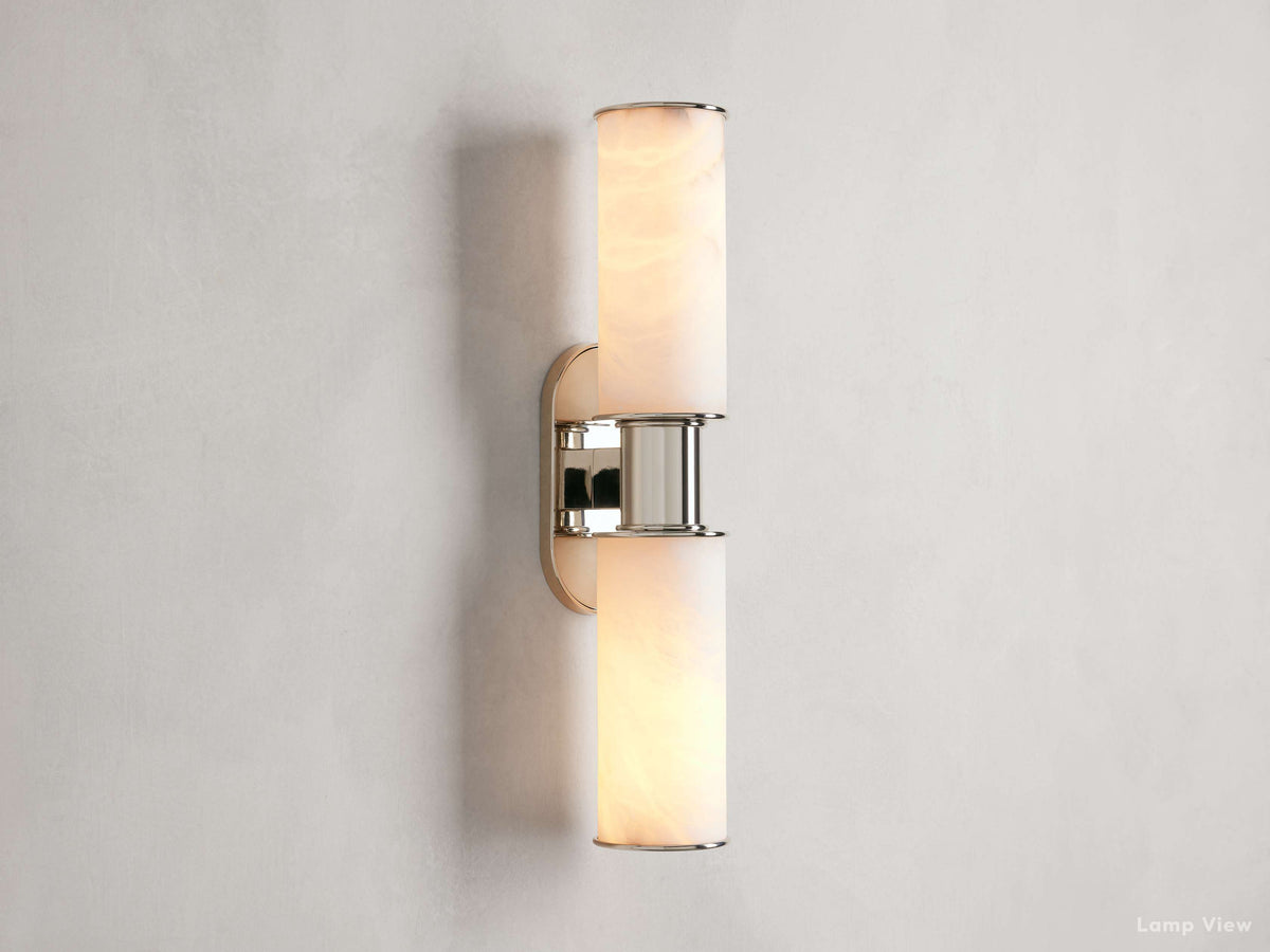 Harlin Pillar Alabaster Wall Sconce