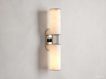 Harlin Pillar Alabaster Wall Sconce