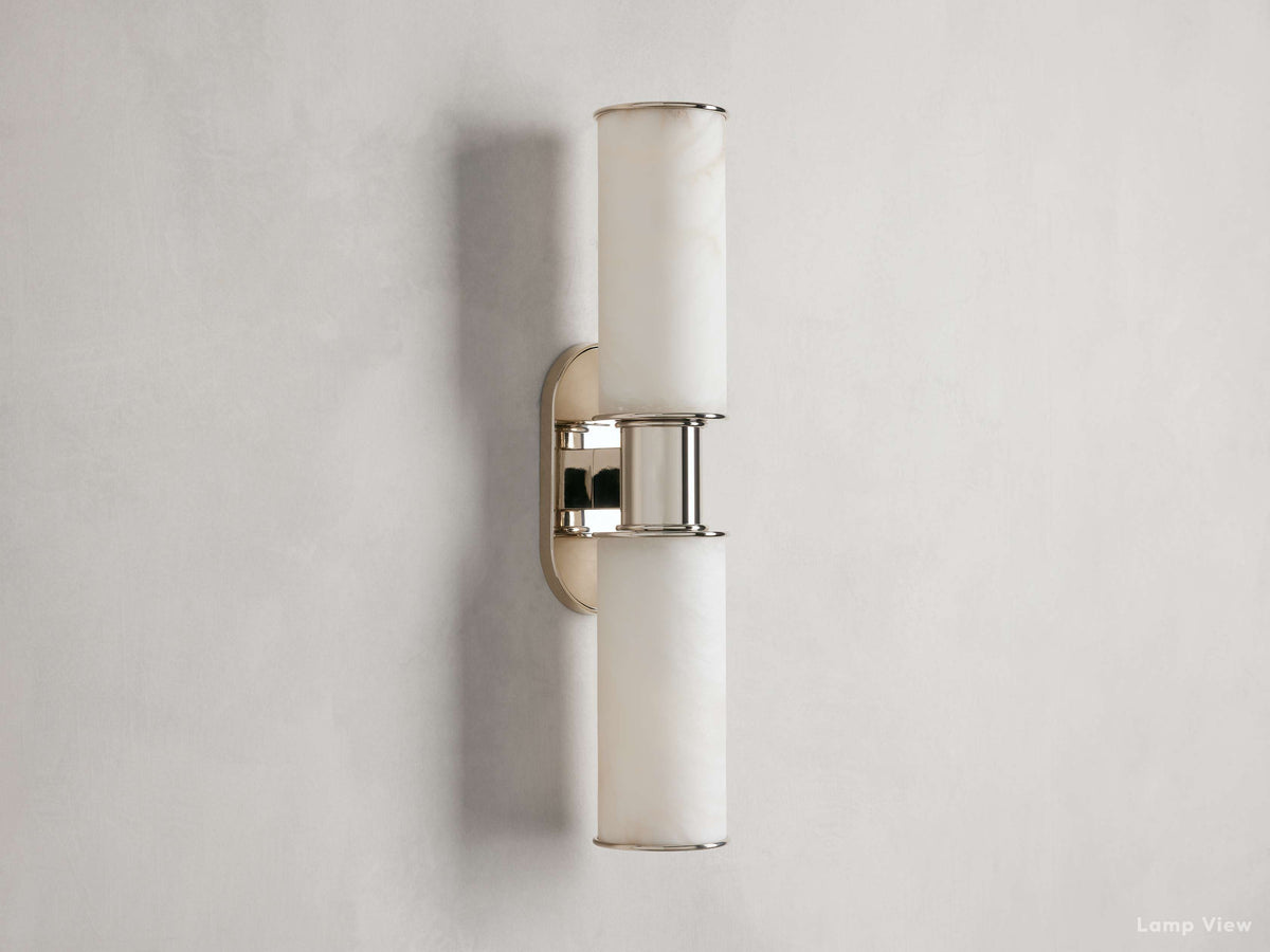 Harlin Pillar Alabaster Wall Sconce