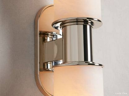Harlin Pillar Alabaster Wall Sconce