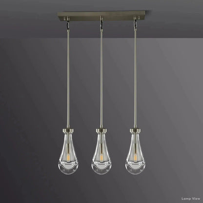 Rain Falling Glass Rectangular Chandelier 22"