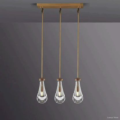 Rain Falling Glass Rectangular Chandelier 22"