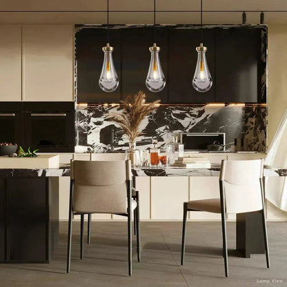 Rain Falling Glass Rectangular Chandelier 22"