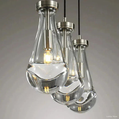 Rain Falling Glass Rectangular Chandelier 22"