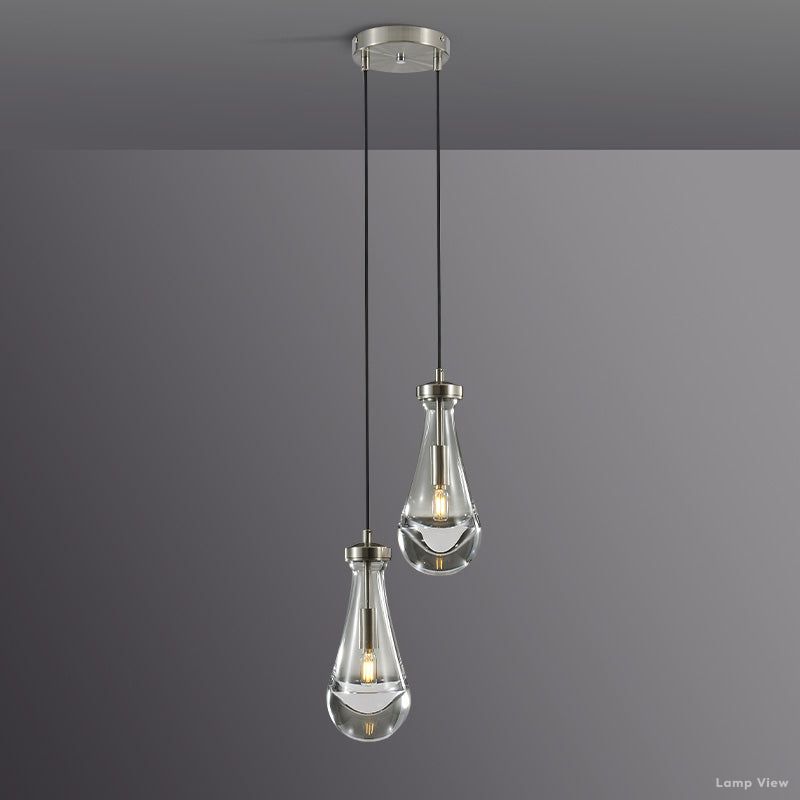 Rain Falling Glass Round Chandelier 5"