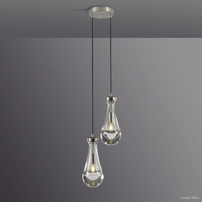Rain Falling Glass Round Chandelier 5"