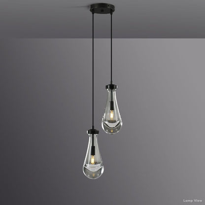 Rain Falling Glass Round Chandelier 5"