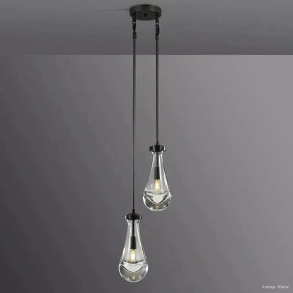 Rain Falling Glass Round Chandelier 5"
